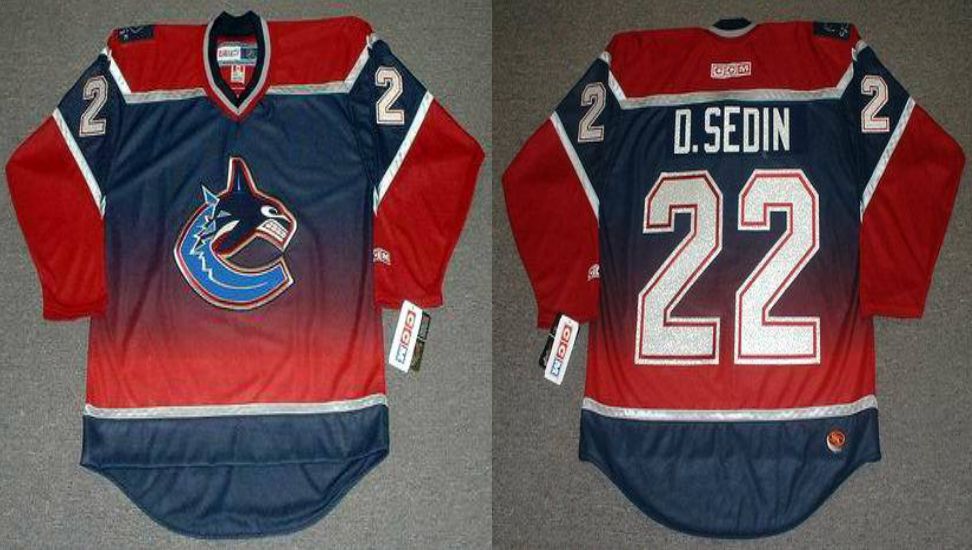 2019 Men Vancouver Canucks #22 D.Sedin Red CCM NHL jerseys->vancouver canucks->NHL Jersey
